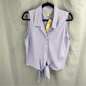 Tommy Bahama Lavender Silk Cayman Sleeveless Tie Top Size Large NWT